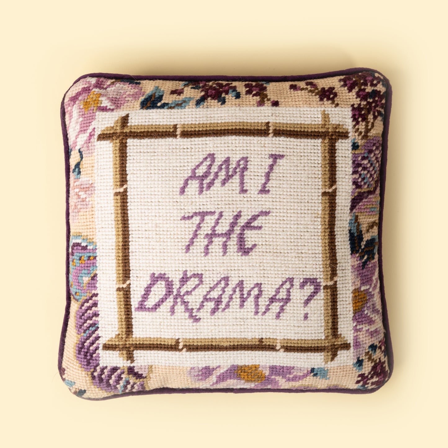 Drama Needlepoint Pillow
