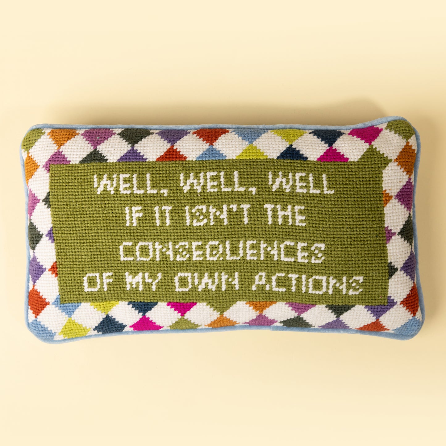 Well Well Well Needlepoint Pillow