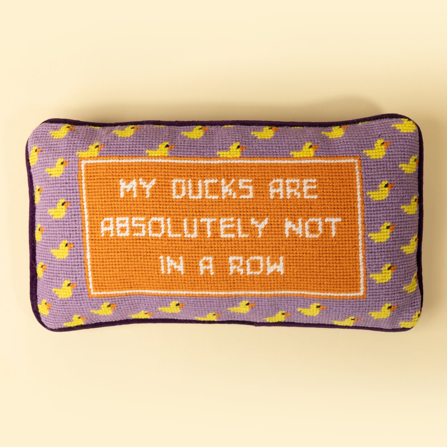Ducks in a Row Needlepoint Pillow