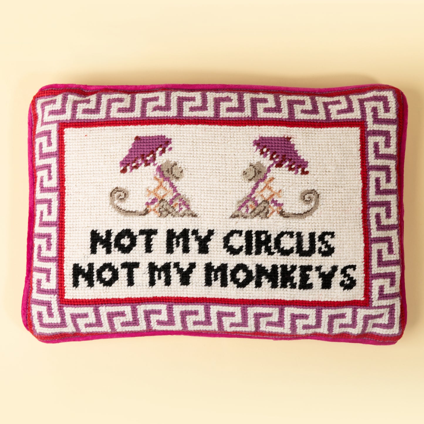 Not My Circus Needlepoint Pillow