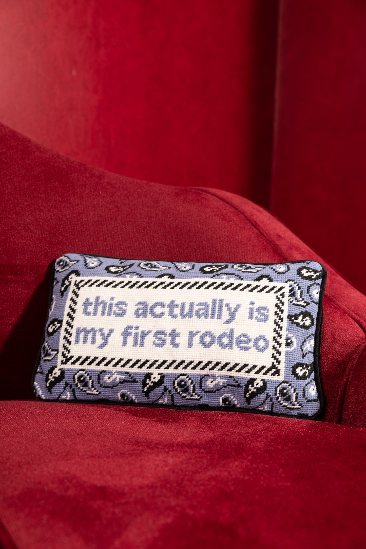 First Rodeo Needlepoint Pillow