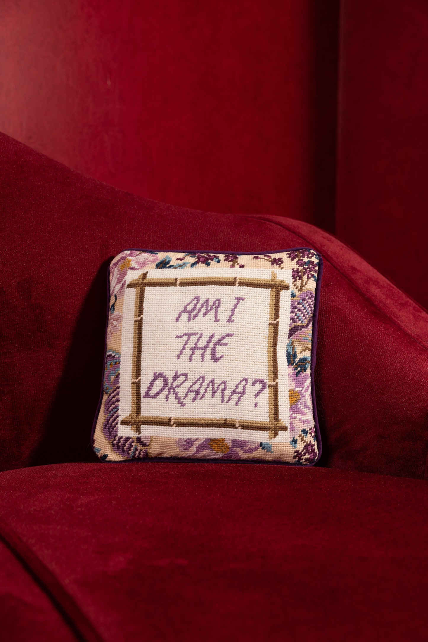 Drama Needlepoint Pillow