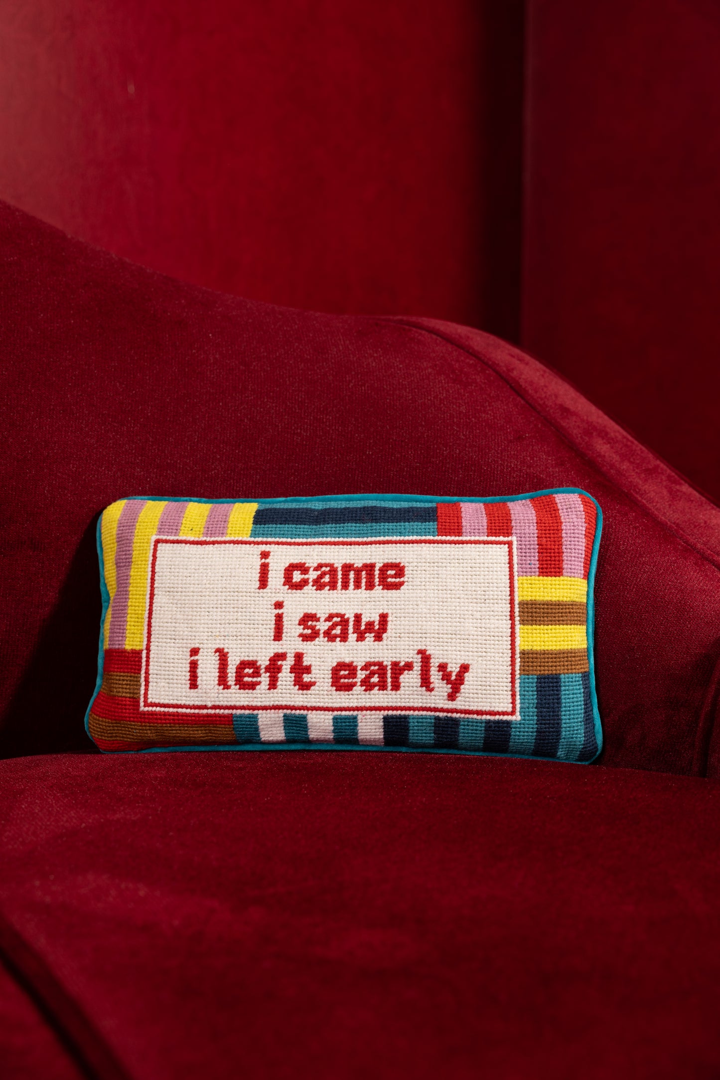 I Came I Saw Needlepoint Pillow