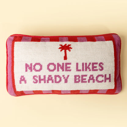 Shady Beach Needlepoint Pillow