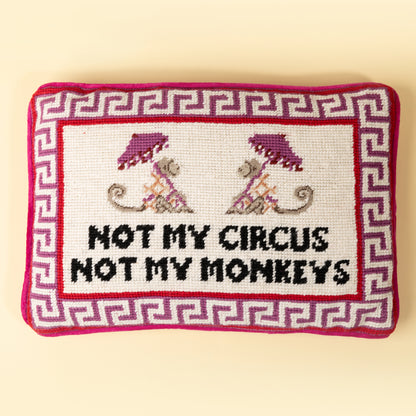 Not My Circus Needlepoint Pillow